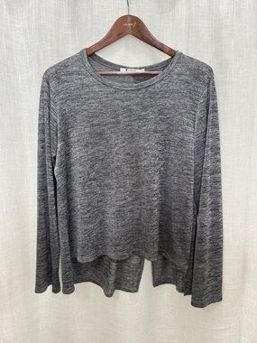 T. Alexander Wang Heathered Gray Long Sleeve Top Size Large Excellent Condition